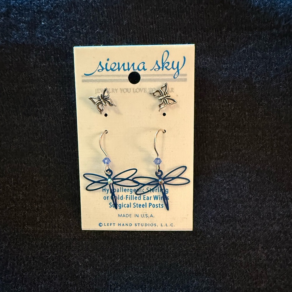 Sienna Sky Blue Dragonfly Earrings